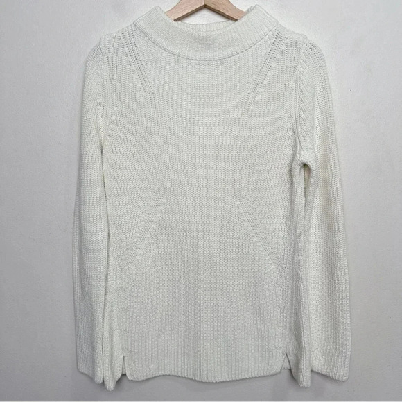 Talbots  Womens Small Chunky Cream Mock Neck Sweater - Picture 3 of 14